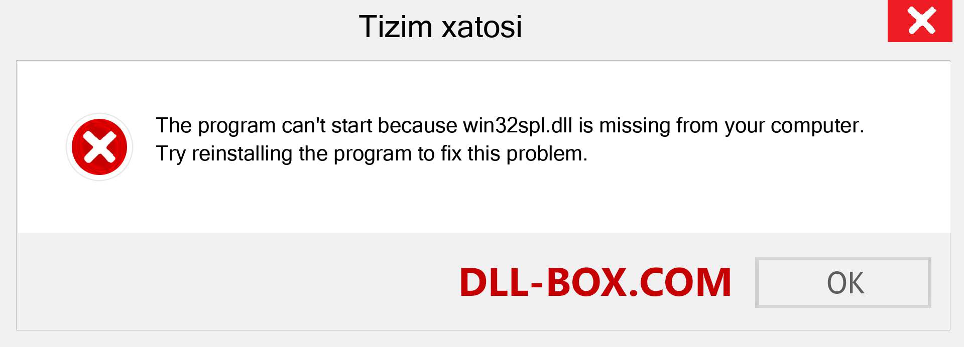 win32spl.dll fayli yo'qolganmi?. Windows 7, 8, 10 uchun yuklab olish - Windowsda win32spl dll etishmayotgan xatoni tuzating, rasmlar, rasmlar